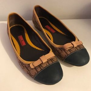 Carolina Herrera Monogram Canvas Ballerina Flats